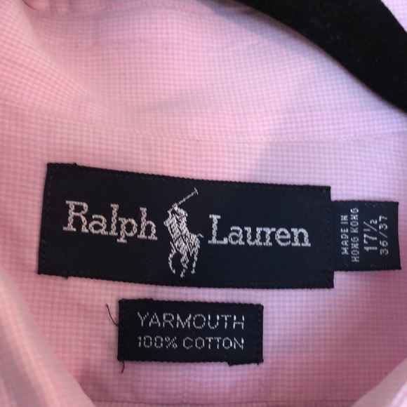 Ralph Lauren Pink Shirt Blue Pony Neck:17.5- 36/37 - Picture 4 of 7